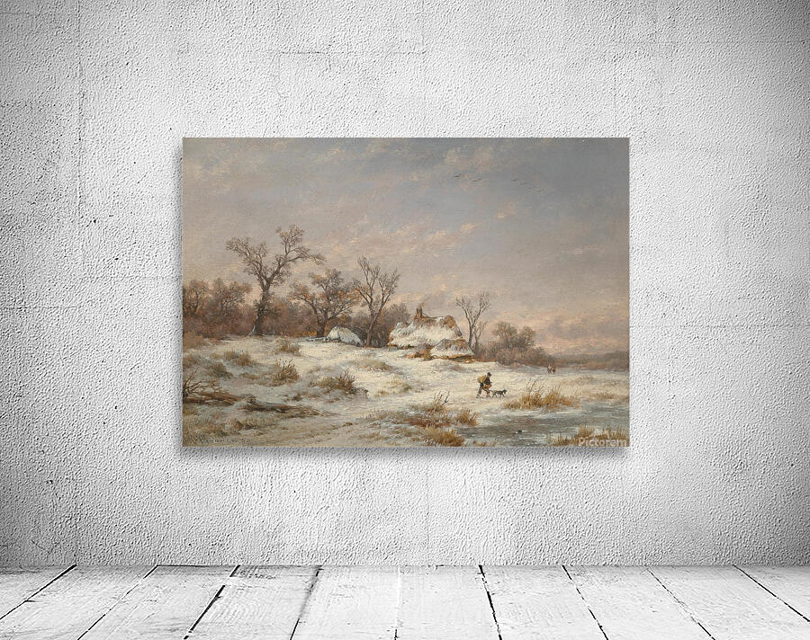 Winter landscape with decorative figures [1890] by Remigius Adrianus van Haanen [1812–1894] Wall Preview