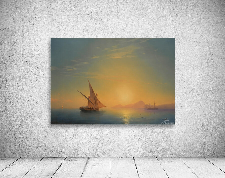Sunset Over Ischia [1857] by Ivan Konstantinovich Aivazovsky [1817–1900] Wall Preview