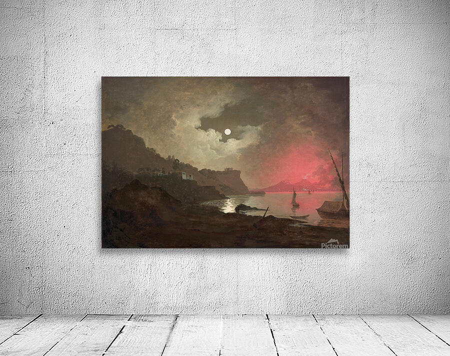 A view of Vesuvius from Posillipo. Naples by Joseph Wright of Derby [1734–1797] Wall Preview