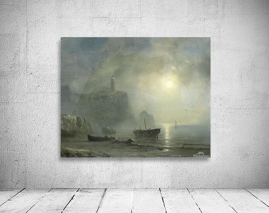 View of a Rocky Coast by Moonlight [1830–1880] by Théodore Gudin [1802–1880] Wall Preview