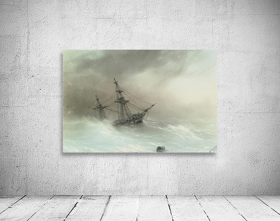 Ship In A Stormy Sea [1888] by Ivan Konstantinovich Aivazovsky [1817–1900] Wall Preview