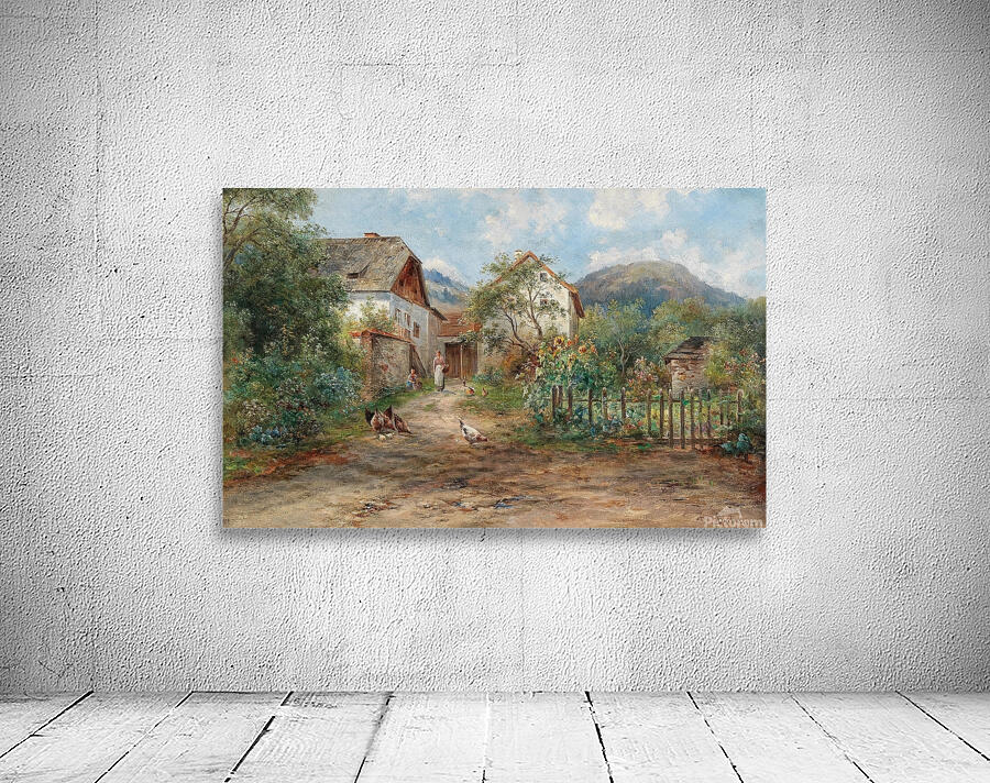 A Rustic Garden in Blossom in the Countryside. By Emil Barbarini [1855–1933] Wall Preview