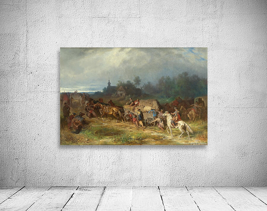 Returning Home. ‘Patient Transport [Polish Camp]’ [1865] by Jozef Brandt [1841–1915] Wall Preview