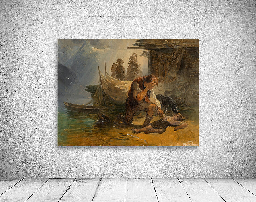 Der ertrunkene Knabe [around 1830–1840] by Friedrich August Matthias Gauermann [1807–1862] Wall Preview