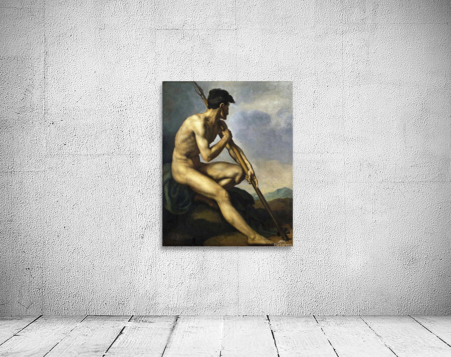 Nude Warrior with a Spear [c. 1816] by Théodore Géricault [1791–1824] Wall Preview
