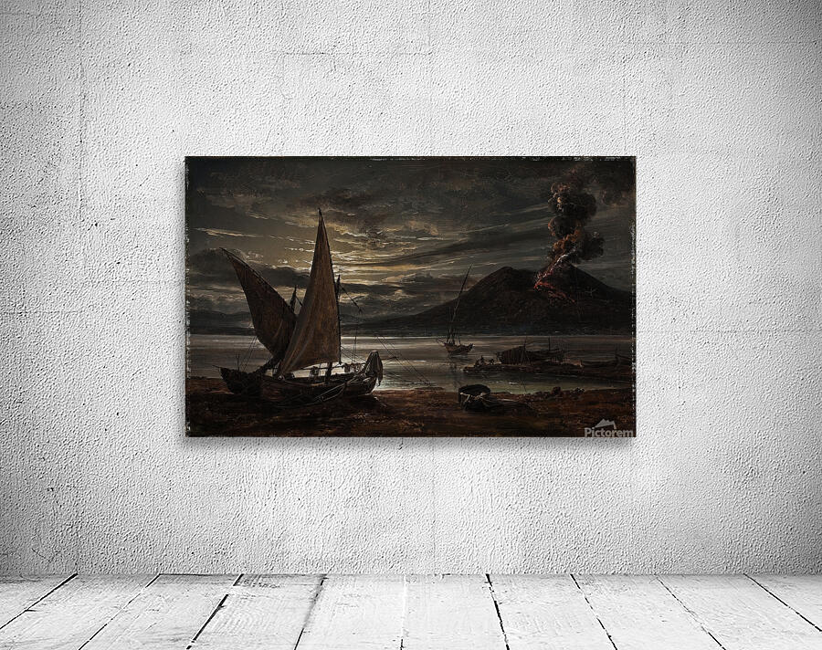 Vesuvius In Eruption. Moonlight [1821] by Johan Christian Dahl [1788–1857] Wall Preview