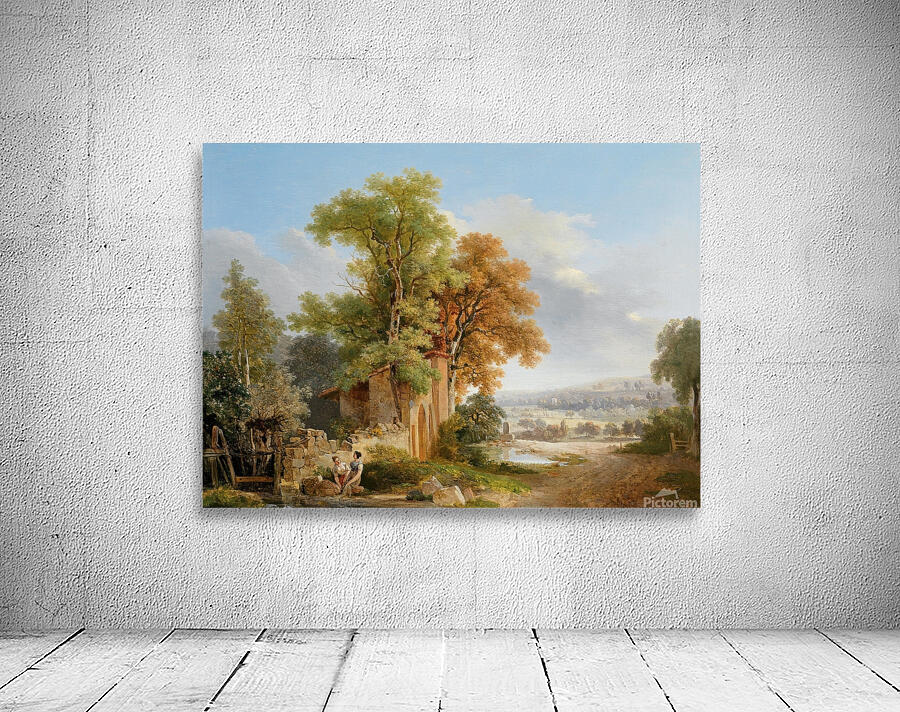 Wäscherinnen vor weiter Landschaft by Wolfgang Adam Töpffer [1766–1847] Wall Preview