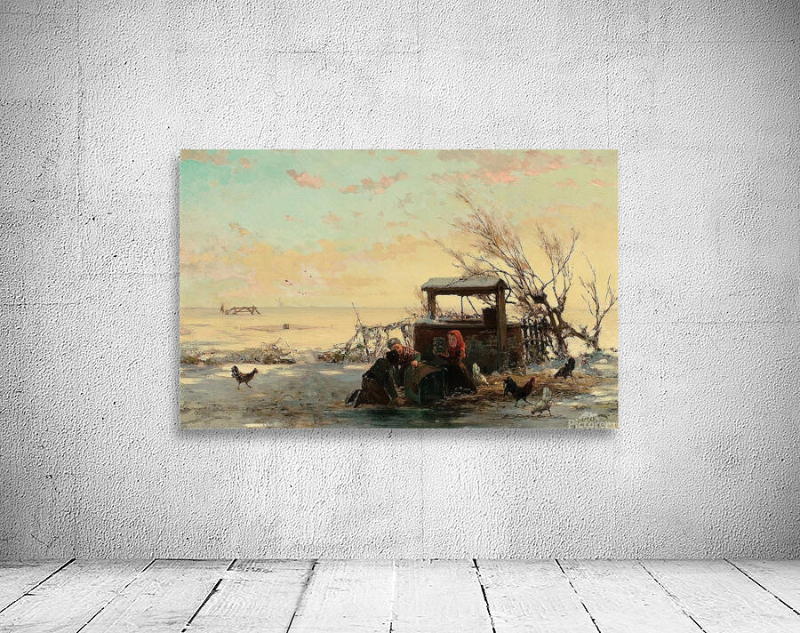 Winter Farm Scene [1881] by Henri Van Seben [1825–1913] Wall Preview