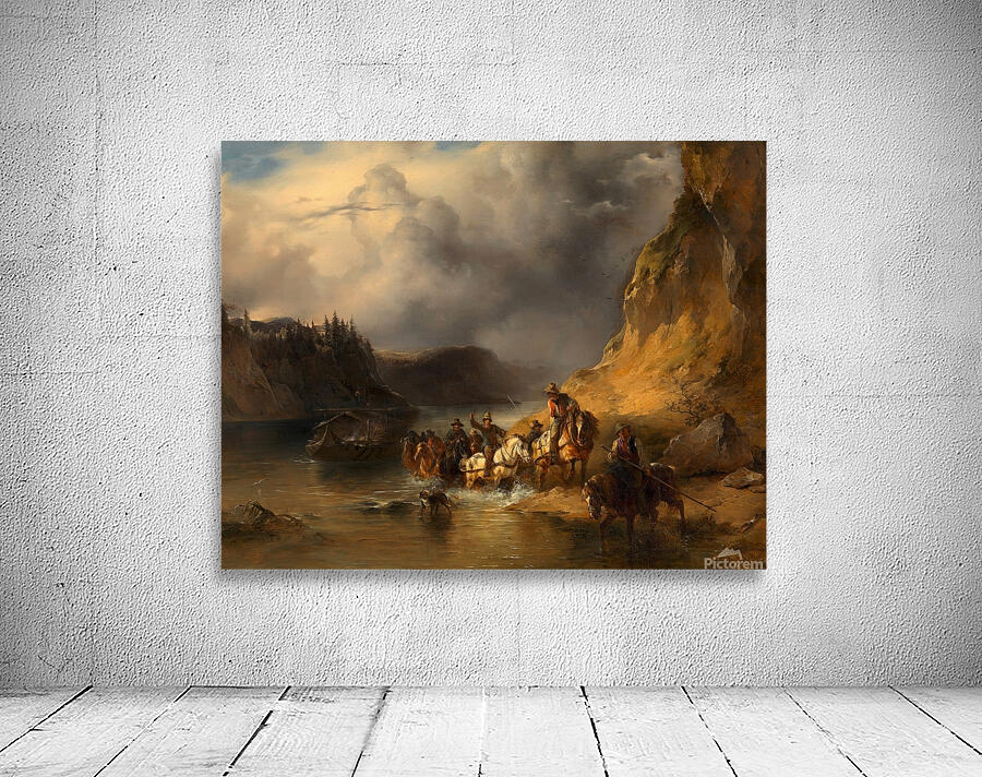 Ein Schiffszug auf der Donau [1848] by Friedrich August Matthias Gauermann [1807–1862] Wall Preview