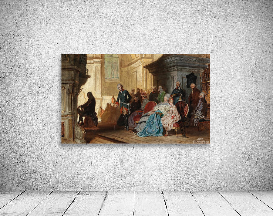 Johann Sebastian Bach at the Organ in Sanssouci in the Presence of Frederick the Great and the Royal Family on 7 May 1747 by Hermann von Kaulbach [1846–1909] Wall Preview