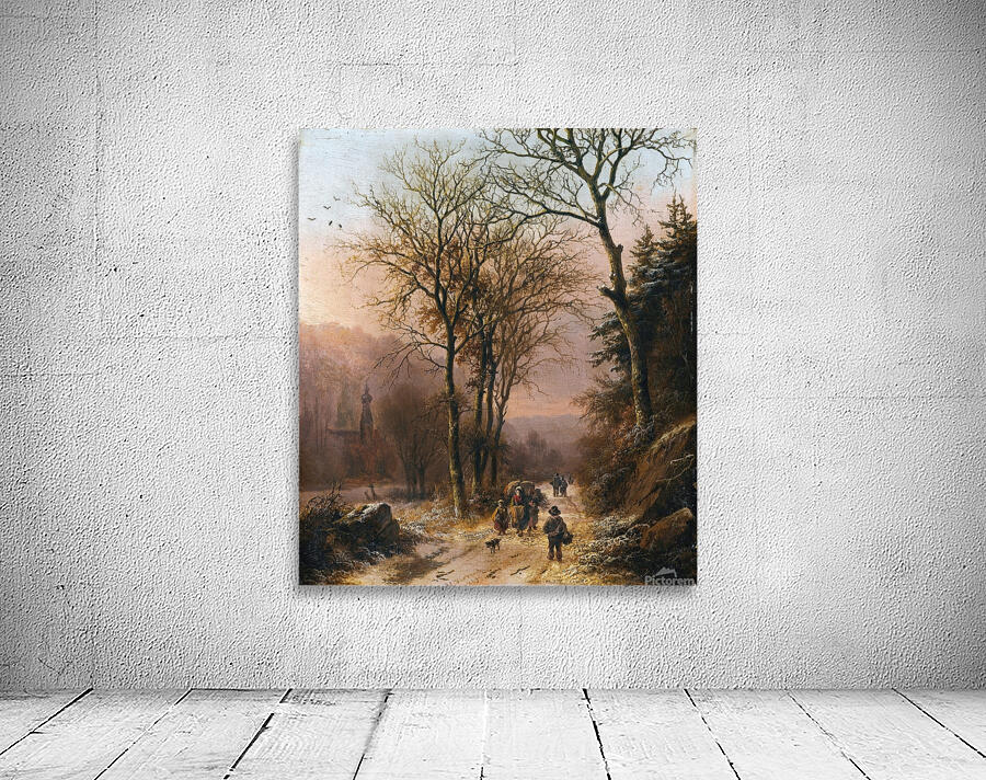 Figures on a winter road [1849] by Barend Cornelis Koekkoek [1803–1862] Wall Preview