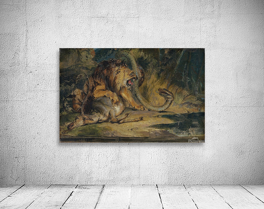 Lion Defending its Prey [c. 1840] by Sir Edwin Henry Landseer [1802–1873] Wall Preview