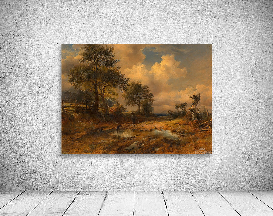 Der Karrenweg [Heimkehrender Jäger] [1844] by Friedrich August Matthias Gauermann [1807–1862] Wall Preview