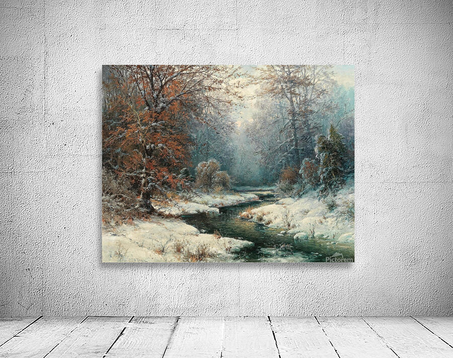 Winterliche Flusslandschaft by Adolf Kaufmann [1848–1916] Wall Preview
