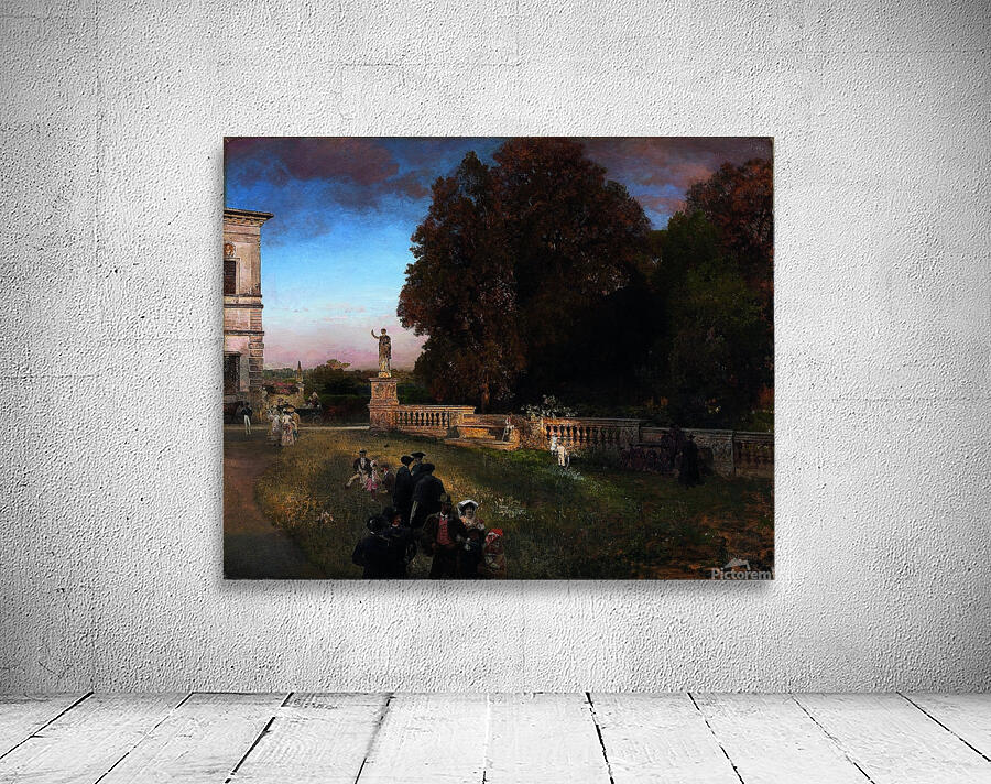 In the Park of the Villa Borghese [1886] by Oswald Achenbach [1827–1905] Wall Preview