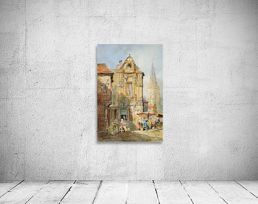 Marketplace at Bruges by Samuel Prout [1783–1852] Wall Preview