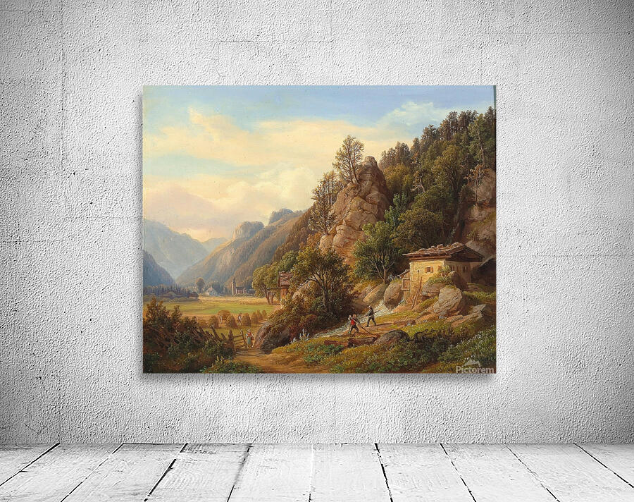 Partie Bey Frohnwies Am Wege Von Lofer Nach Salfelden Im Pinzgau by Anton Schiffer [1811–1876] Wall Preview