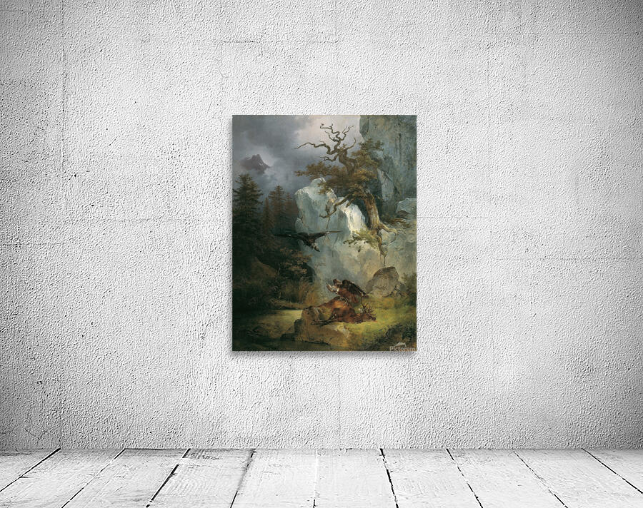 Ein Geier auf verendetem Hirsch [1832] by Friedrich August Matthias Gauermann [1807–1862] Wall Preview