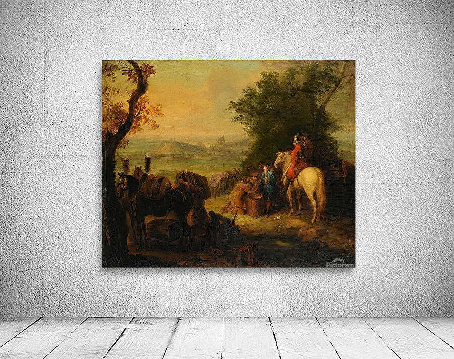 Resting of the troups during a military siege by Pierre Lenfant [1704–1787] Wall Preview