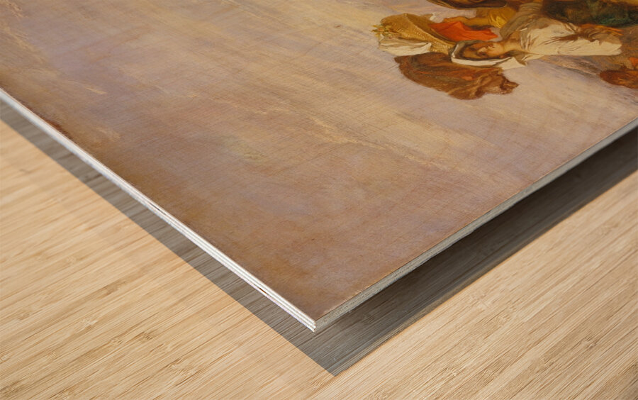 Peasants of Béarn [1846] by Camille–Joseph–Etienne Roqueplan [1803–1855] Wood print