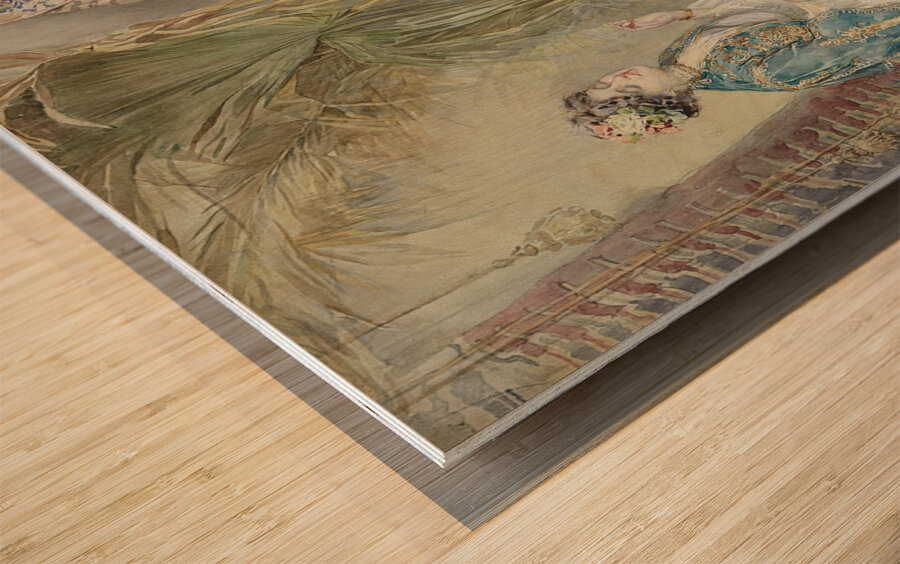 Teatime by Amedeo Simonetti [1874–1922] Wood print