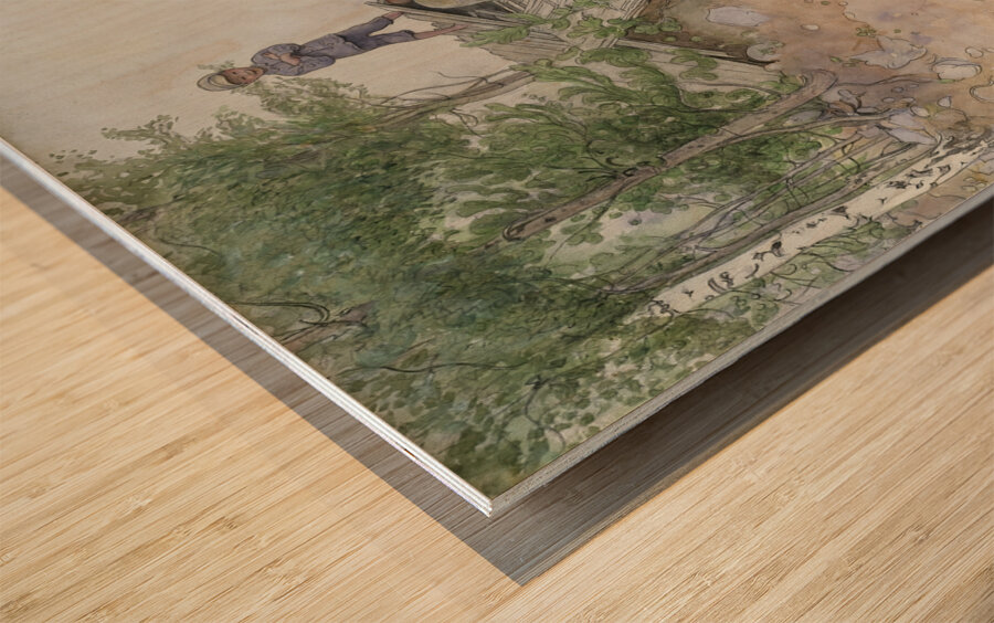 By the Cellar [1917] by Carl Larsson [1853–1919] Wood print