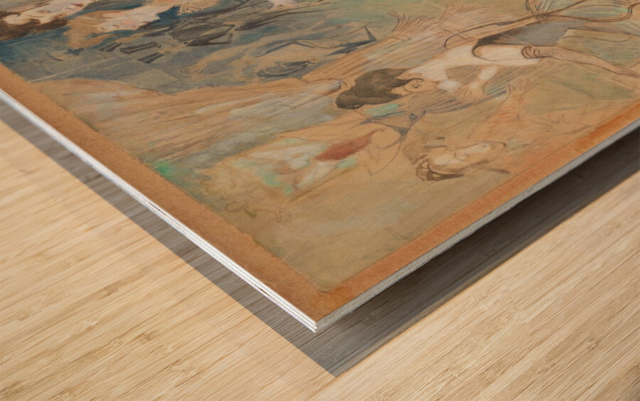 At Figaro’s [at a hairdresser’s] [1917] by Zygmunt Waliszewski [1897–1936] Wood print