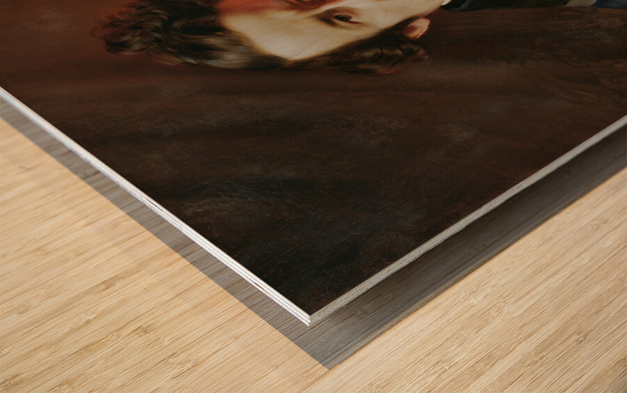 Selbstporträt vor rotem Grund [1843] by Franz Eybl [1806–1880] Wood print