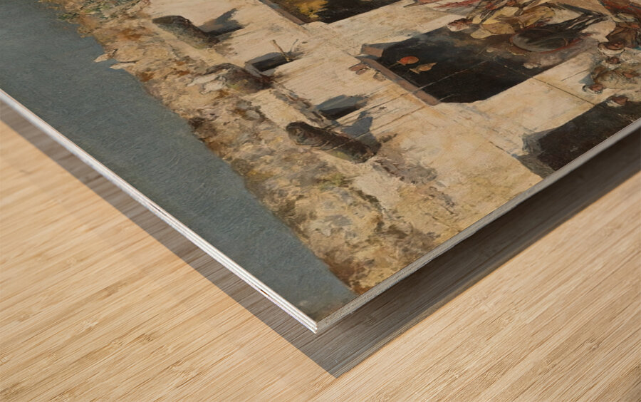 Caravan at rest by Giuseppe Gabani [1846–1899] Wood print