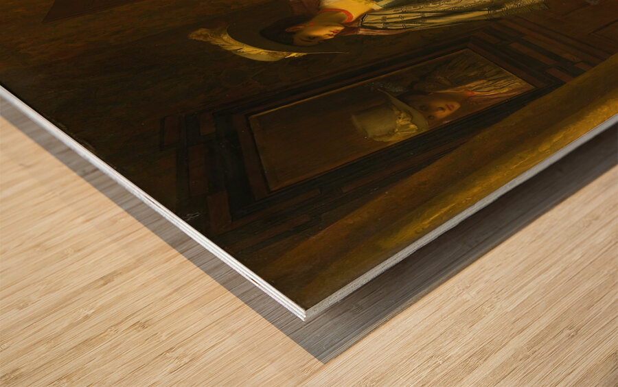 A Sideways Glance by Florent Willems [1823–1905] Wood print