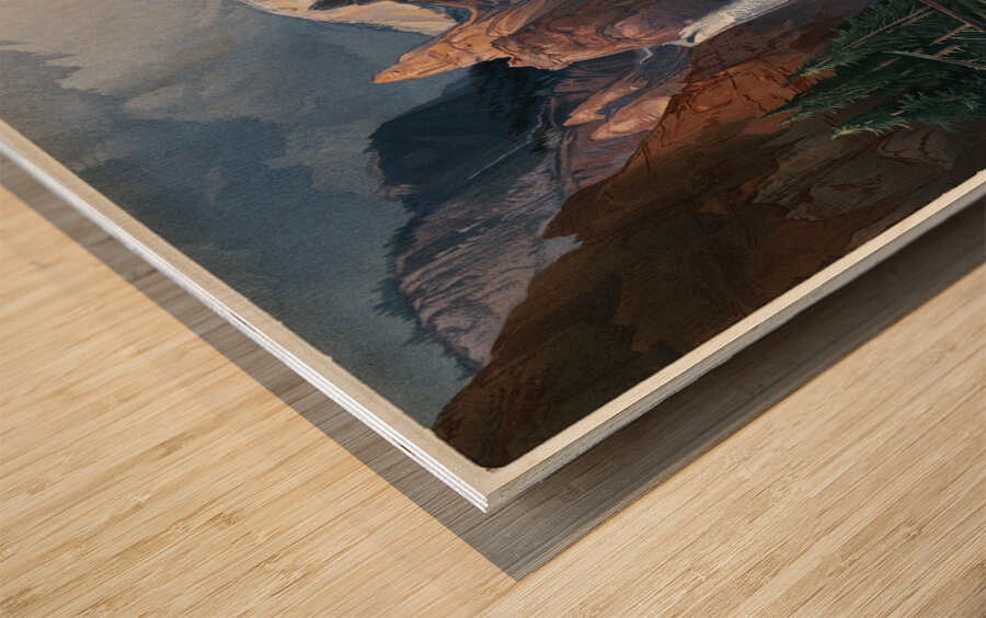 Tower Falls and Sulphur Mountain. Yellowstone [ca. 1875] by Thomas Moran [1837–1926] Wood print