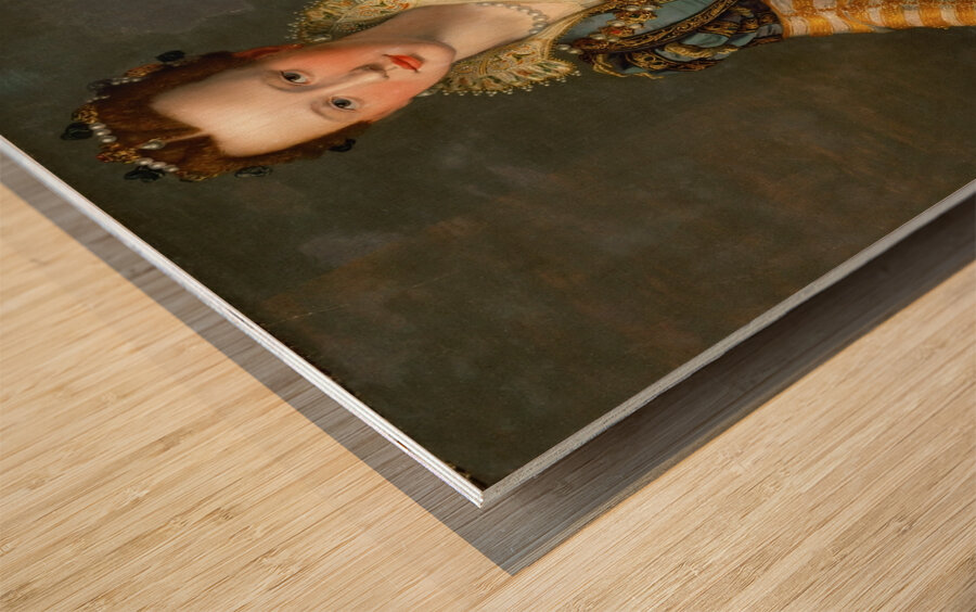 Portrait Of Maria De’ Medici [1540–1557] [Circa 1555] by Alessandro Allori [1535–1607] Wood print