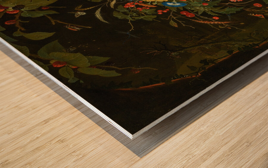 Flowers and Fruit by Abraham Mignon [1640–1679] Wood print