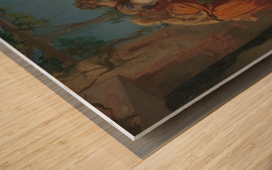 Tobias Brings His Bride Sarah to the House of His Father. Tobit [1830–82] by Henri Lehmann [1814–1882] Wood print