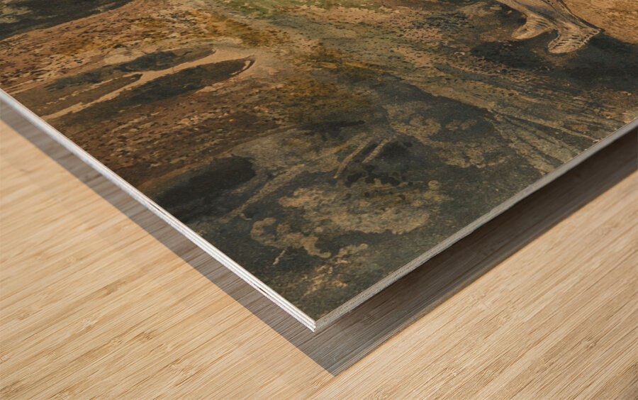 The Death of Lara [about 1824] by Eugène Delacroix [1798–1863] Wood print