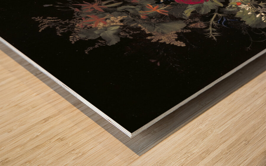 Flowers In A Vase [1869] by Otto Didrik Ottesen [1816–1892] Wood print