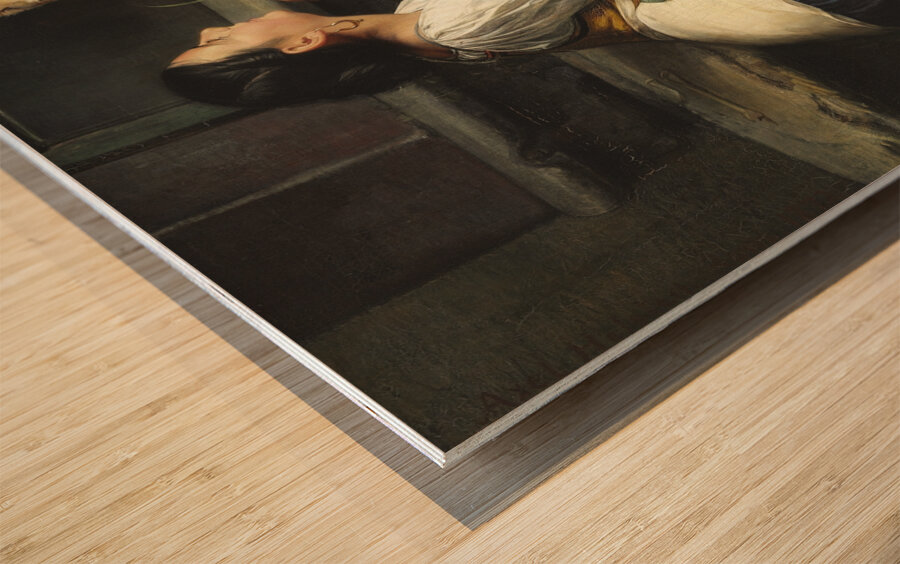 Ung Italienerinde. Der leger med en Hund [1872] by Axel Helsted [1847–1907] Wood print