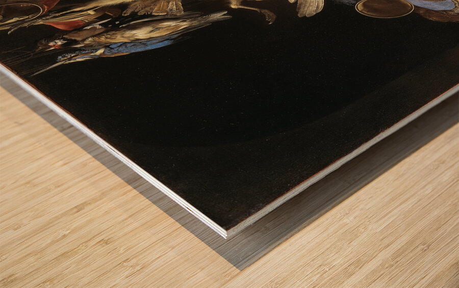 Still Life with Hunting Gear [1664] by Willem van Aelst [1627–ca. 1683] Wood print