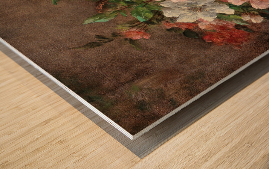 A Basket with Roses by Eugene Petit [1839–1886] Wood print