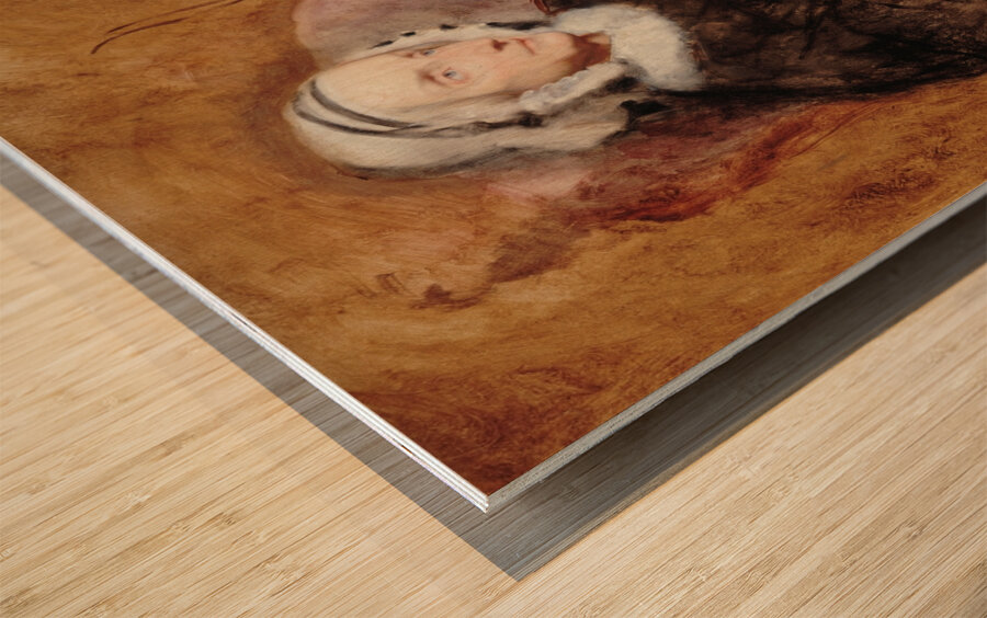 Portrait de la Reine Marie–Amélie en deuil [1857] by Ary Scheffer [1795–1858] Wood print