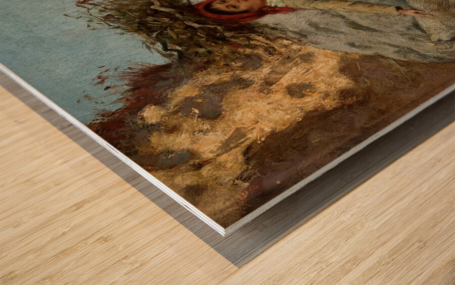 Annunziata. Girl with a bunch of brushwood on her head [1894] by Curt Agthe [1862–1943] Wood print