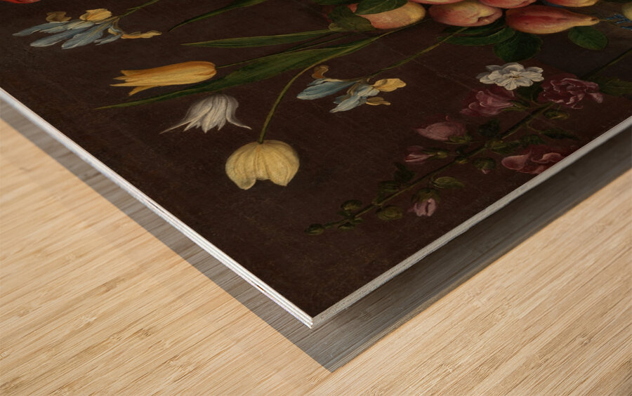 Fruit and Flowers [ca. 1630] by Orsola Maddalena Caccia [1596–1676] Wood print