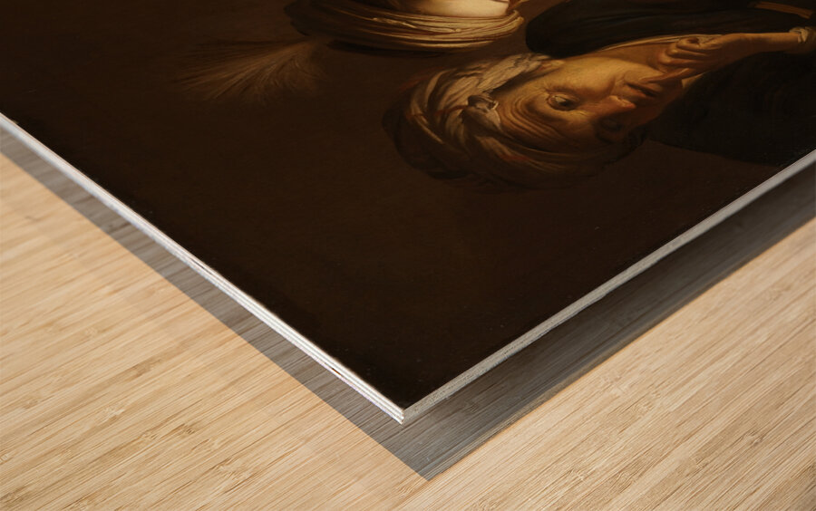 Samson and Delilah [c. 1616] by Gerard van Honthorst [1592–1656] Wood print