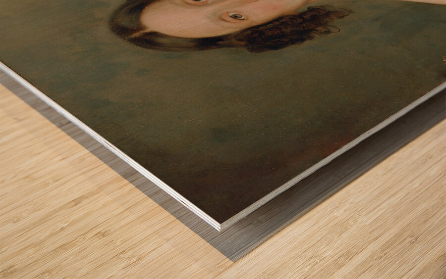 Dame in hellblauem Kleid [1840] by Johann Baptist Reiter [1813–1890] Wood print