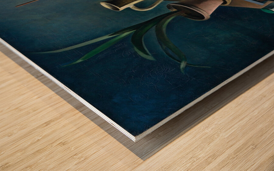 Grosses Stilleben mit Krügen und roter Teedose [1922] by Alexander Kanoldt [1881–1939] Wood print