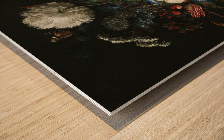 Vase of Flowers [c. 1660] by Jan Davidsz de Heem [1606–1684] Wood print