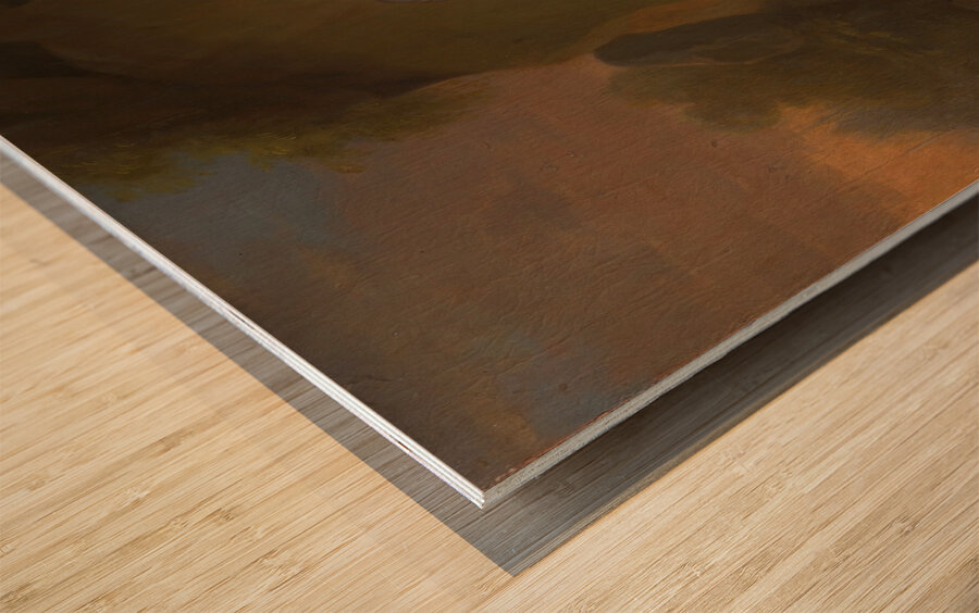 Portrait of elisabeth von breitenbach. Wearing a blue dress. Seated in a landscape [1802] by Anton Wilhelm Tischbein [1730–1804] Wood print