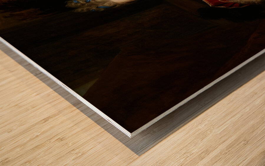 Portrait of Catherine Coustard. Marquise of Castelnau. Wife of Charles–Léonor Aubry with Her Son Léonor [c. 1700] by Nicolas de Largillière [1656–1746] Wood print