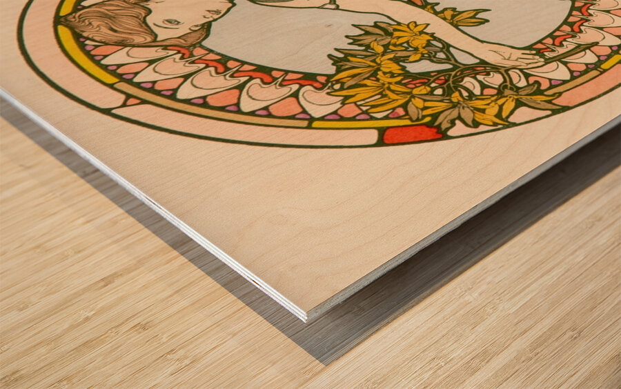 Seated Woman. Plate no. 48 from Documents Décoratifs [1901] by Alphonse Mucha [1860–1939] Wood print