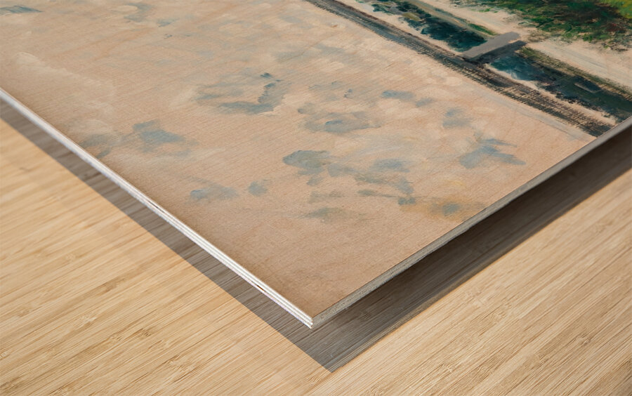 The Promenade with the Railroad Bridge. Argenteuil [1874] by Claude Monet [1840–1926] Wood print